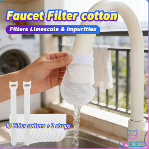 UNeed 10Pcs Thickened Faucet Filter Cotton Universal with T-strap Faucet Filter Portable