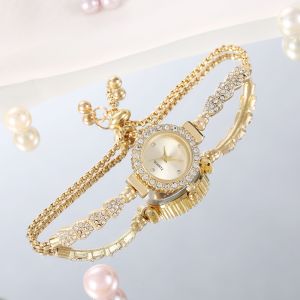 Tabuh Shop Jam Tangan Wanita Terbaru Desain Gelang kekinian Model Serut Full Diamond Jam Tangan Wanita Bercahaya Mewah Simple  Elegant Style Korea Jam Tangan Kasual Trendy Kekinian Anti Karat JWT-15