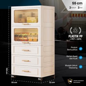 Lemari Plastik Susun Besar  Serbaguna  3/6 Susun Rak Jumbo Kotak Organizer Lemari Penyimpanan