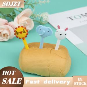 SDJZT 10 cái mini động vật farmkids trái cây ngã ba phim hoạt hình Snack Bánh tráng miệng thực phẩm tăm
