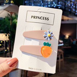 Kẹp tóc mái sắc màu họa tiết hoa và trái cây tươi sáng cho bé