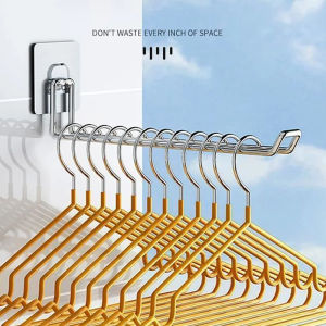 Fantic Versatile Wall-mounted Hanger Storage Space-saving Foldable Clothes Hanger Rack Windproof Anti-slip Organizer