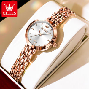 OLEVS  official original authentic brand womens watch waterproof luxury fashion simple casual rose gold quartz watch stainless steel strap gift for girlfriend