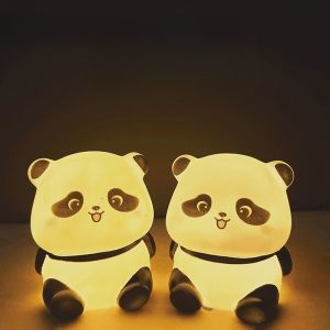 Panda LED Night Light Living Room Cute Panda Lamp Bedside Decor Creative Kids Night Light Birthday Gift Cake Decor