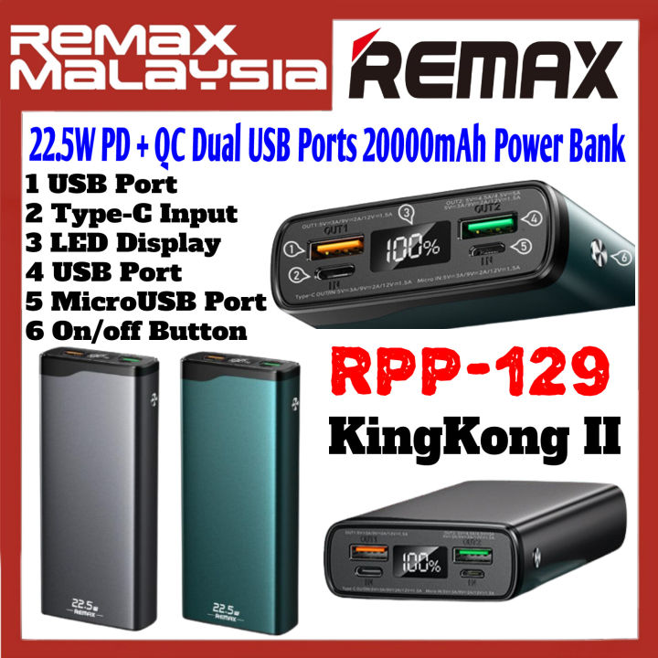 Authentic Type C PD Original Remax RPP-129 20000Mah 22.5W super-fast ...