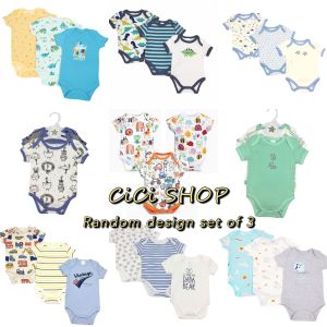CiCi Baby Boy Set of 3 New Bodysuit Onesie Cotton Infant Jumper Newborn Baby Clothes With Packaging 3pcs Set Gift Set