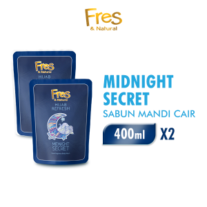 [Paket isi 2] FRES&NATURAL Sabun Mandi Cair Midnight Secret Pouch 400ml