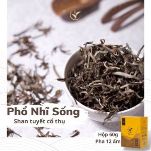 Trà Phổ Nhĩ Sống Rời - Shan Tuyết Cổ Thụ Thiện Tài Trà Cổ Thụ Hà Giang Vụ Xuân Một Tôm Một Lá Hộp Quà Tặng Hảo Hạng 60g