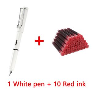 1 pen+10 ink Fountain pen calligraphy Multi-function pen 0.38mm EF Nib school supplies stationery pens