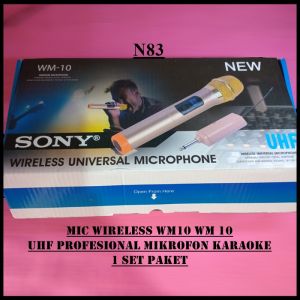 N83 MIC WIRELESS WM10 WM 10 CAS CHAS CASAN MIK WIRELESS SINGLE MIX WIRELES MIKROPHONE PRO NIRKABEL U