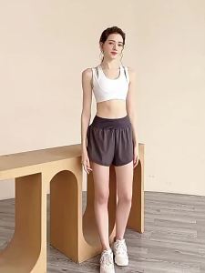 HOKA womens sports shorts 2024 summer slimming butt-lifting fitness two-in-one running Pilates anti-exposure three-quarter pants