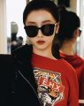 Korean Viral UV400 Sun Block Fashion Square Cat Eye Plain Black Sunglasses Mirror Dark Glasses Unisex. 