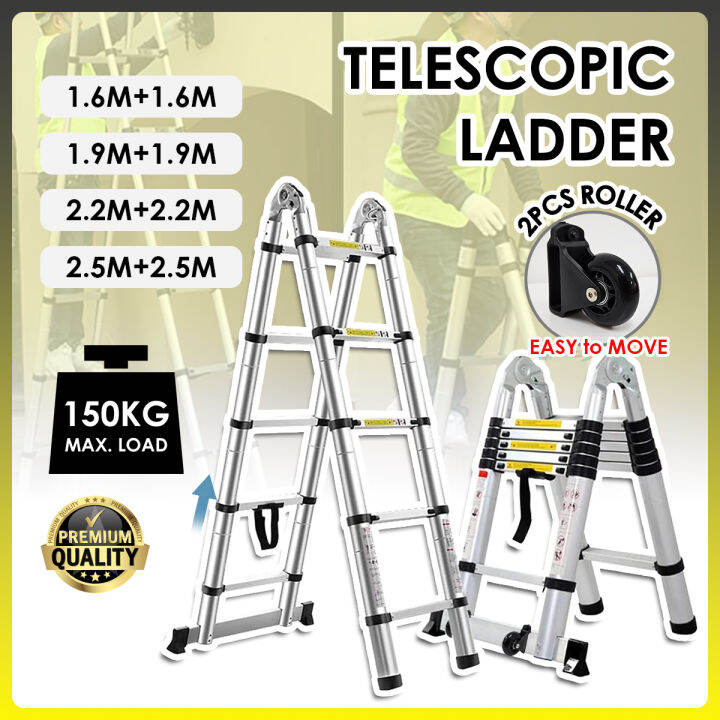 1.6m / 1.9m / 2.2m / 2.5m Double Sided Two Way Multipurpose Telescopic ...