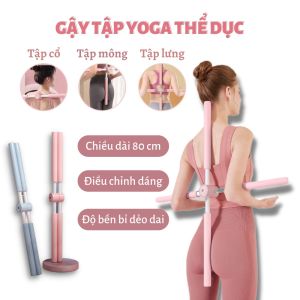 Gậy Tập Gym Yoga Chỉnh Hình Chống Gù 2 Thanh Xếp 80cm - Thingkids