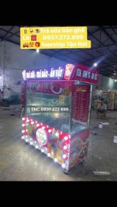 Tổng hợp mẫu xe 1m4 bán trà sữa nước ép ăn vặt giá rẻ tại thành phố Hồ Chí Minh chữ nổi sáng đèn Tân Ngọc Châu 0937272899