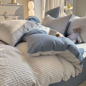 Simple Style Duvet Cover Set Bed Sheet Pillowcase Set Washed Cotton Bedding Set Full Queen King Size Bed Linens2026