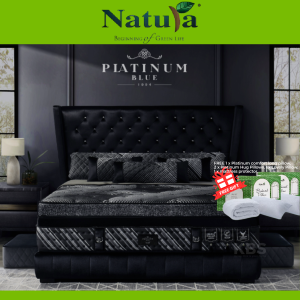 Natura Platinum Blue 16.5 Mattress / Free Delivery / Vitamin E / REAL SILK fabric / Pocket Spring / Cool Gel Memory / Harmotex / Natural Coconut Fibre / 15-Year Warranty