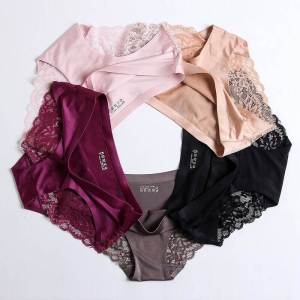 COD Seamless Lace Ice Silk M-XXL SIZE Plus Underwear Size Color Breathable Mid Rise Sexy Plus Panty