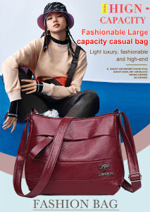 Large Capacity Soft Leather Crossbody Bag Mom Bag Shoulder Crossbody Small Square Bag