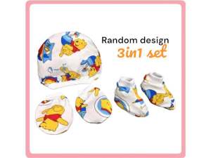 5in1 and 3in1 set bonnet mittens booties and pranela with bigkis terno for newborn infant set