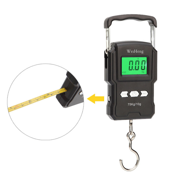 75/60KG 10g USB Charging Electronic Digital Scale with 1M Tape Measure Hanging  Hook Fishing Travel Luggage Weight Scale Balance Scale Measure Weight Tools