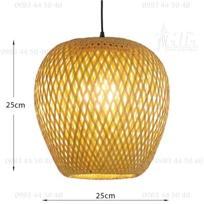 Đèn tre 2 lớp - Đèn mây tre đèn treo trang trí giá tại xưởng