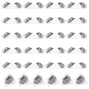 20Pcs Stainless Steel Corner Brackets Invisible Shelf Brackets Support for Cupboard Cabinet Chair Furniture Fixing