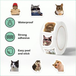 Cat Stickers Stick It on the Envelope 500 Sheets Decorative Living Young People Emoji Bag Cute