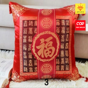 Sarung Bantal Sofa Imlek CheongSam Dua Sisi Filosofi Hoki untuk Bantal Sofa Ukuran 40x40cm dan 45x45cm