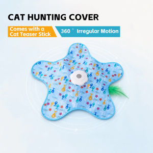 Electric Cat Turntable Pet Toy with Mouse Squeaky Motion Activated Moving Concealed Cat Teaser Gift