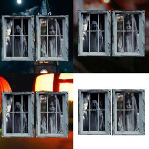 Halloween Horror Curtain For Door Window Party Background Hanging Fabric Decoration Polyester Washable Ornament