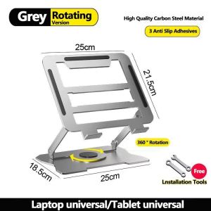 360° Rotatable Laptop Stand Adjustable Carbon Steel Laptop Holder Anti-Slip Desk Stand for Laptop Tablet Office Use