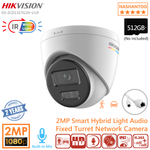 HIKVISION DS-2CD1327G2H-LIUF 2MP 1080P Smart Hybrid Light Audio Fixed Turret Network Camera with Built-in Mic and Micro SD Support NASHANTOO