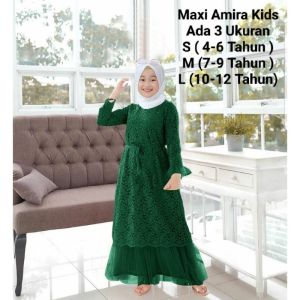 COD Baju Gamis Viral Anak Perempuan Maxi Amira Kids Model Brokat Remaja Tanggung Lengan Panjang Bahan Brokat Mix Furing Hyget Gamis Viral 2026