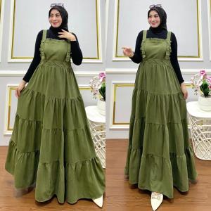Gamis Overall tanpa inner Model terbaru 924 / Gamis Overall Polos / overall bahan babycodoray / gamis OOTD 924 / Oerall kekinian / gamis susun
