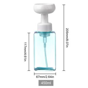 Flower-Shaped Refillable Bottles 450ML Liquid Soap Dispenser Bottle Flower Shape Foam Foaming Pump Plastic Clear Empty Separate