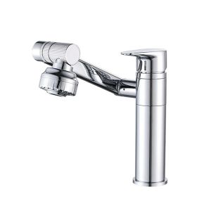 [ Mẫu Mới ] Vòi lavabo nóng lạnh vòi rửa mặt inox 304 mạ crom bóng cao cấp xoay 720 thông minh tiện dụng