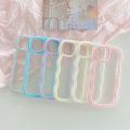 2 IN 1 Macaron Solid Color Wave Frame Transparent Phone Case for iPhone 13 12 Pro Max 11 Xr Xs Max X 7 8 Plus Clear Thicken Shockproof Bumper Soft TPU Back Cover Casing. 