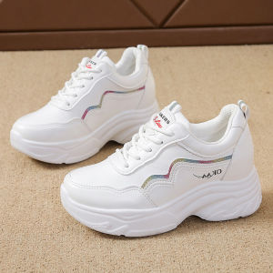 【COD】Womens Sneakers Chunky Shoes for Women Invisible Height‑Increase Platform Sneakers Breathable Mesh White Running Shoes for Women Korean Style Casual Sport Shoes