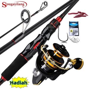 Sougayilang Joran Pancing Set 1.8/2.1m Joran Dan 2000-7000 Full Metal Reel Pancing Joran Set Lengkap