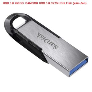 USB 3.0 256GB  SANDISK USB 3.0 CZ73 Ultra Flair (xám đen) Chính Hãng
