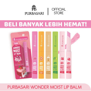 PURBASARI TEEN Wonder Moist Lip Balm with Smooth Plump Ingredients 1g | Vitamin B SPF Lipbalm Lip Serum Ice Perawatan Pelembap Bibirr Mencerahkan Pink UV Filter Plump Smooth Antioxidant Moisture Moisturizing Hydrated Korean Lips