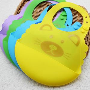 ผ้ากันเปื้อนเด็กชิลิโคน กันน้ำพร้อมกระเป๋าหน้าป้องกันเศษอาหารตกพื้น