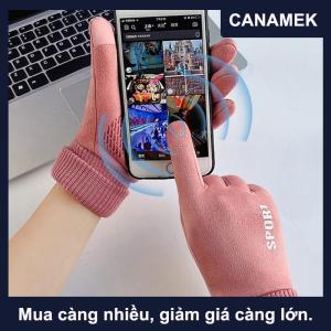 【CANAMEK】 Găng tay lông cừu lót Găng tay thời trang mùa thu mùa đông dễ thương lông ấm găng tay đầy đủ ngón tay Găng tay nữ thể thao ngoài trời