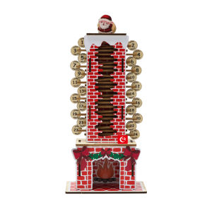 New Christmas fireplace advent calendar ornament Wooden Santa Claus Advent Christmas Home Decorations