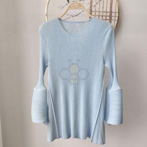 ✟℡ Aiden001 One Size Autumn And Spring Pleated Design Lantern Sleeve High-End Version Slim T-Shirt 3171 [Match With 3169]