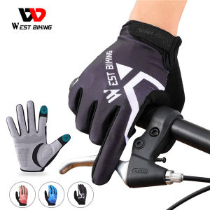 WEST BIKING Găng Tay Xe Đạp Thoáng Khí Găng Tay Thể Thao Toàn Bộ Ngón Tay Màn Hình Cảm Ứng Găng Tay Đi Xe Máy Leo Núi Găng Tay Chống Trượt Cho Cả Nam Và Nữ