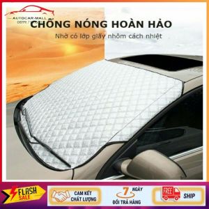 Bạt phủ kính lái ô tô 3 lớp PHỦ TRÁNG NHÔM cao cấp chống nắng chống gió