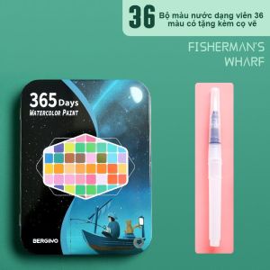 【Chuyên Nghiệp】Bộ Màu Nước Dạng Bánh 24/36/48/60 Màu - Tặng Kèm Bút Lông - Hộp Đựng Tiện Lợi