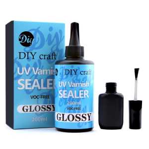 Glossy UV Sealer Resin 100ml 200ml Shiny Finish Clear Sealant Varnish UV Resin Top Coat DIY Arts Crafts Jewelry Making